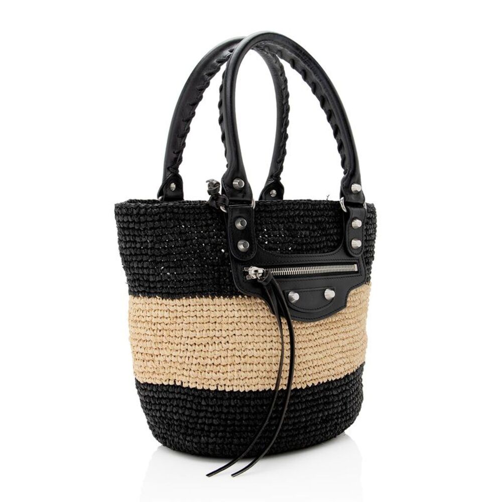 Balenciaga Raffia Striped Panier XS Tote - Picture 2 of 15